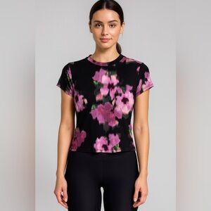 Nicole Miller Floral Black and Pink Women's Top
